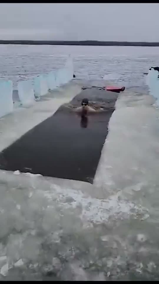 Primeiro nado no gelo da temporada com meu amigo lendário Tom 🥶😍🧊🏊♂️🩲
