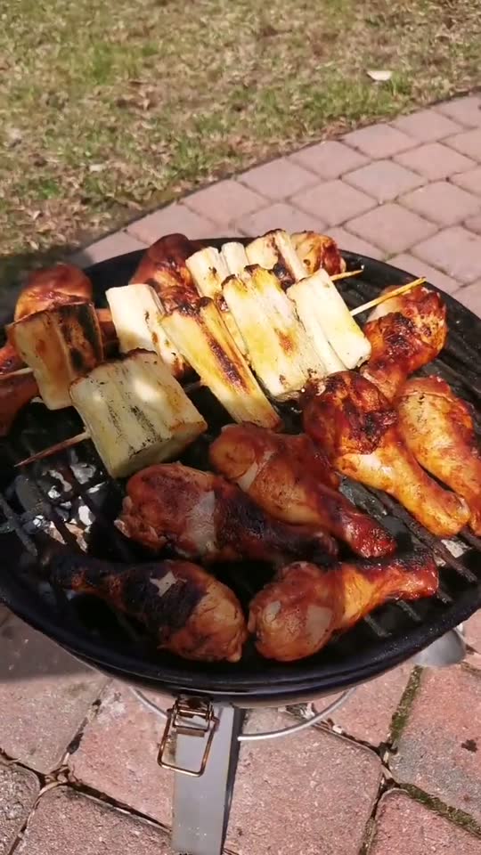 cassava and chicken thighs on the grill, will it turn out well?
