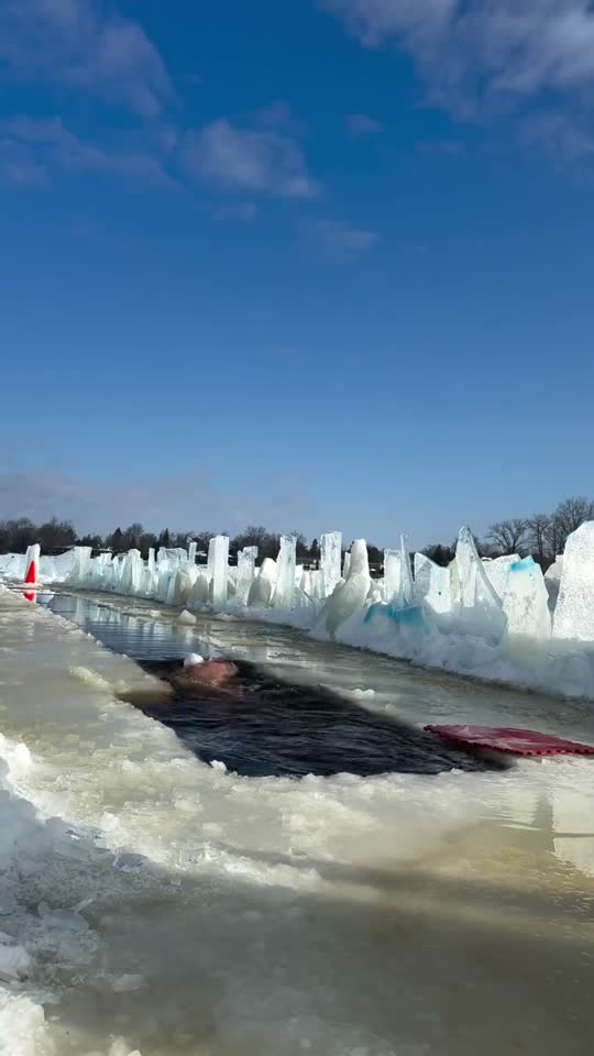 What a beautiful and warm (-1c) day to go to the frozen beach! 🏖️ 🥶❤️🏊♂️